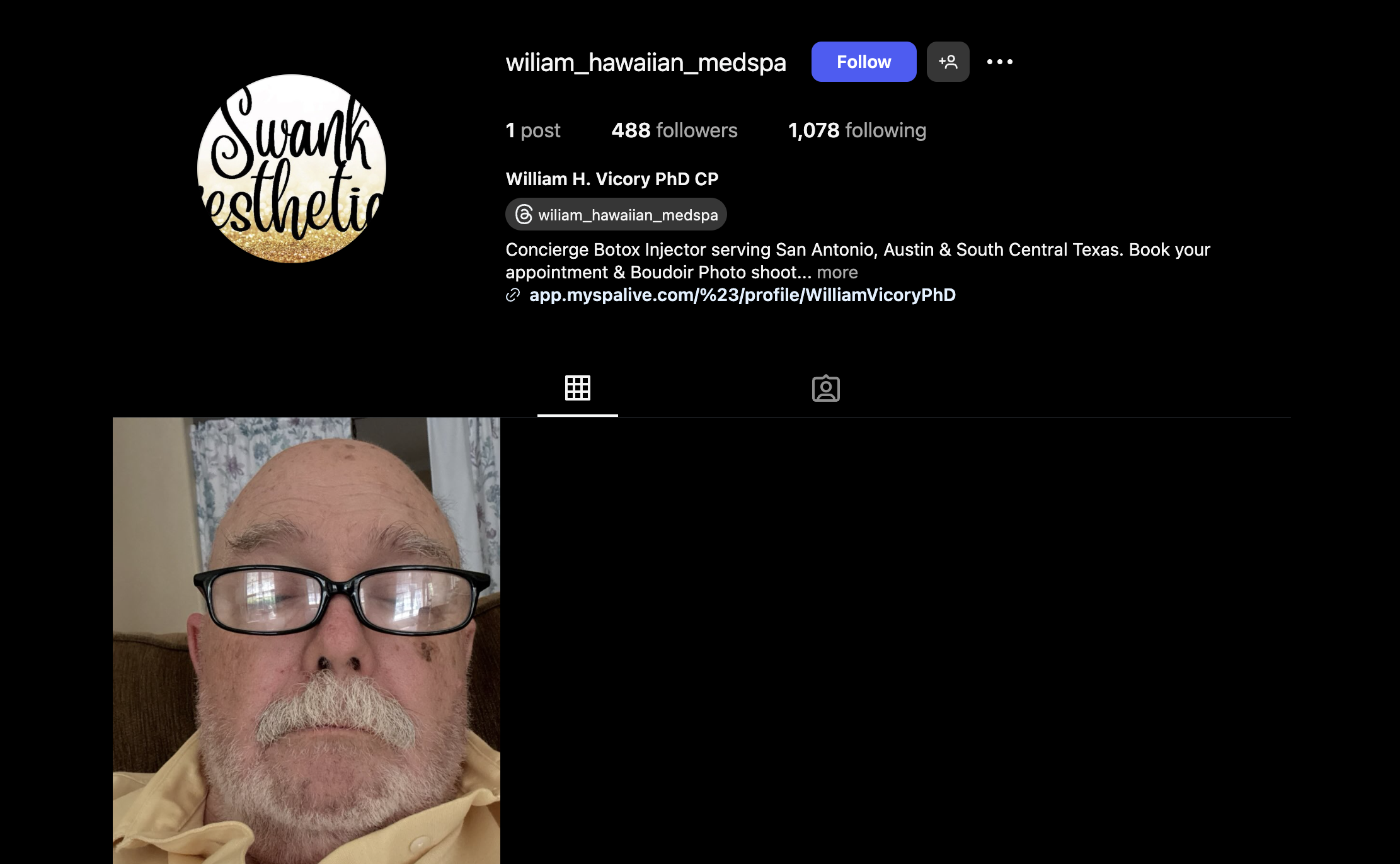 Bill's Instagram medspa page
